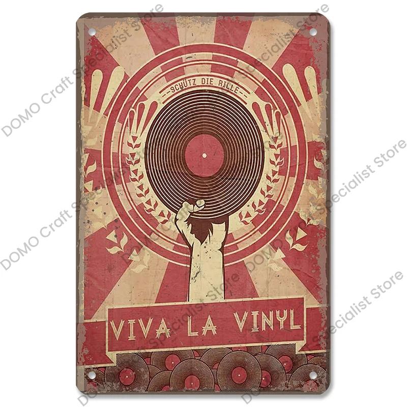 Retro Music Metal Tin Signs - Ideal for Music Party! Features CD, Radio, Guitar. Decor for Bar, Club, Living Room.