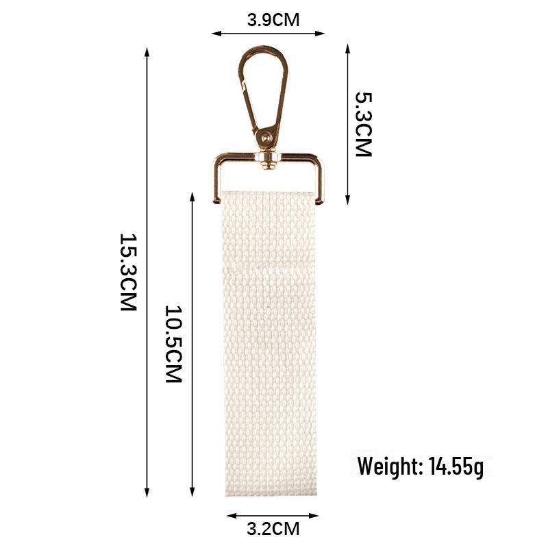 Personalized Pure Cotton Canvas Belt Keychain with Contrast Colors – Handmade INS Style