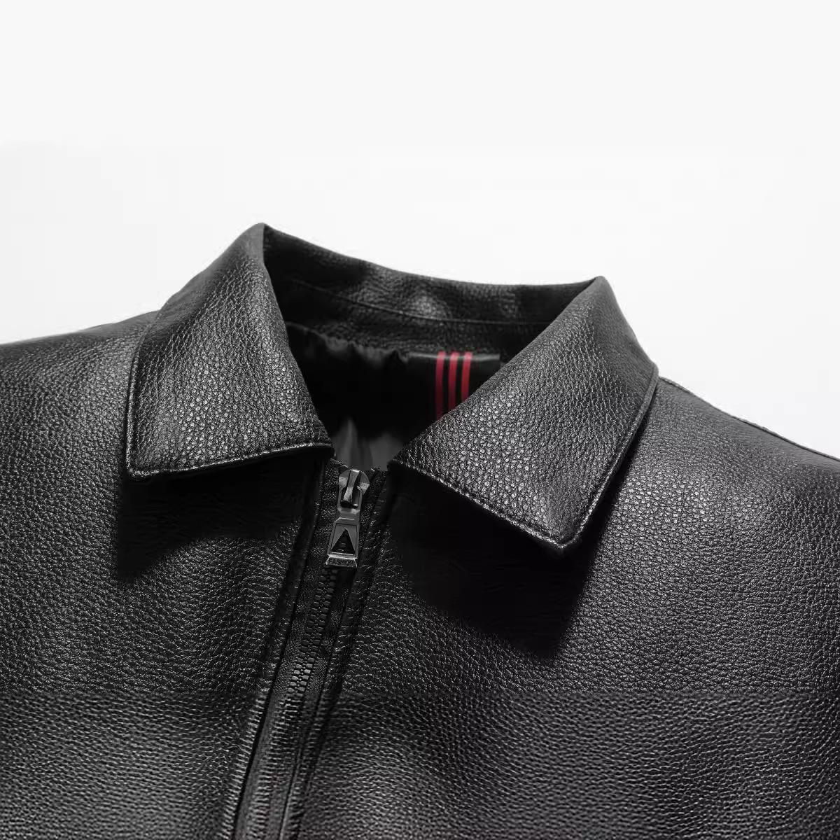 Весна и осень новая кожаная куртка мужская куртка тренд свободная повседневная мужская — фото 4