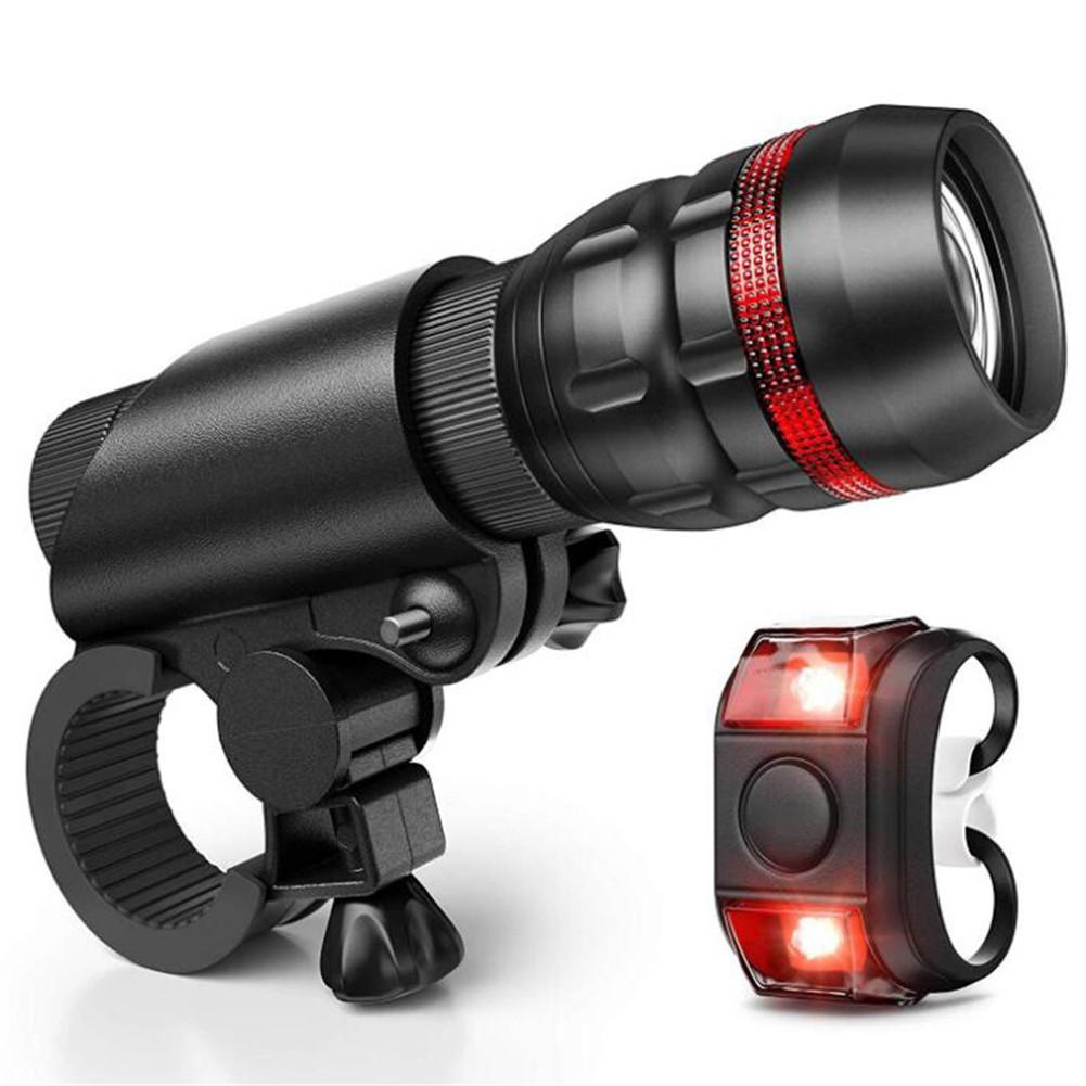 Mountain Bike Front Tail Light Bicycle Warning Safe Riding Flashlight Lamp Set Set 2 #1