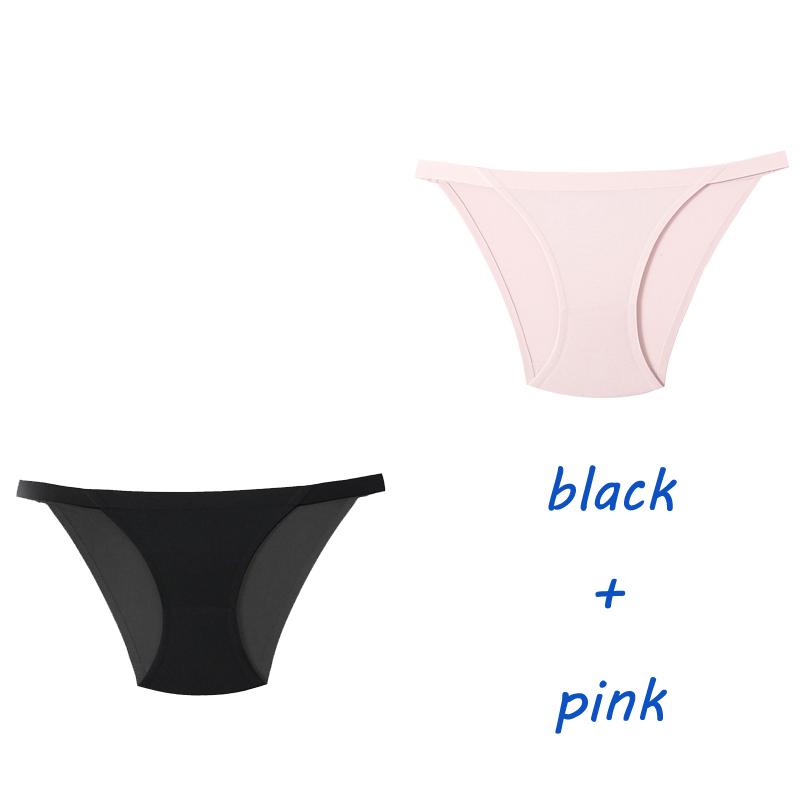 

CINOON, 2 шт./лот, женские трусики, нижнее белье, фитнес-спортивное бесшовное женское белье, сексуальные стринги с Т-образной спинкой, трусы из ледяного шелка, однотонные трусы M