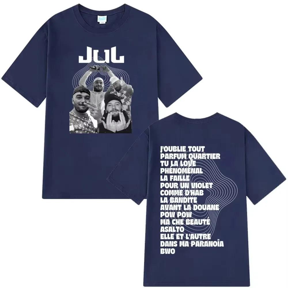 Jul Marseille Rapper Diskografie Grafické Tričko Oboustranný Potisk Hip Hop Fanoušci Růžové Streetwear Bavlněné Tričko