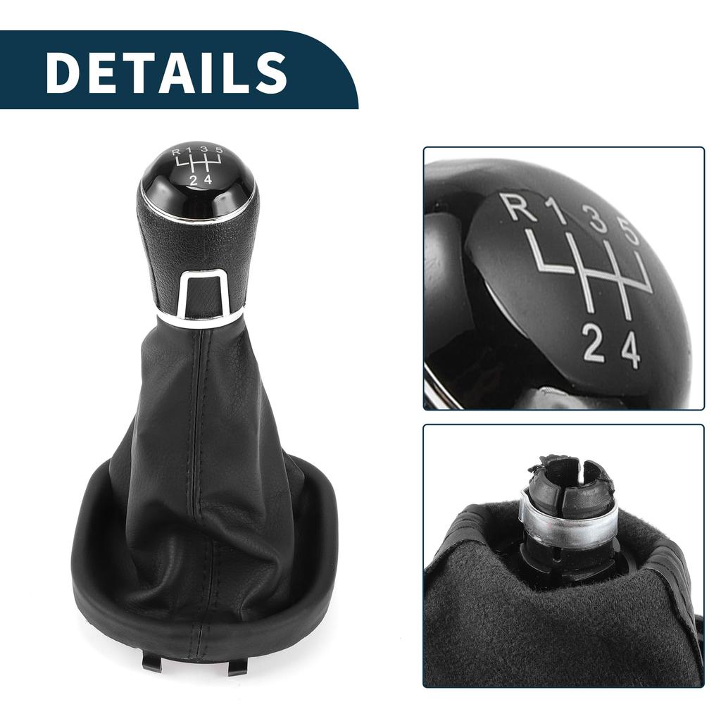 TUCKBOLD Manual Gear Shift Knob with Compatible with Volkswagen Touran I 1T1 5-Speed Cover, 2003-2010 (1pc)