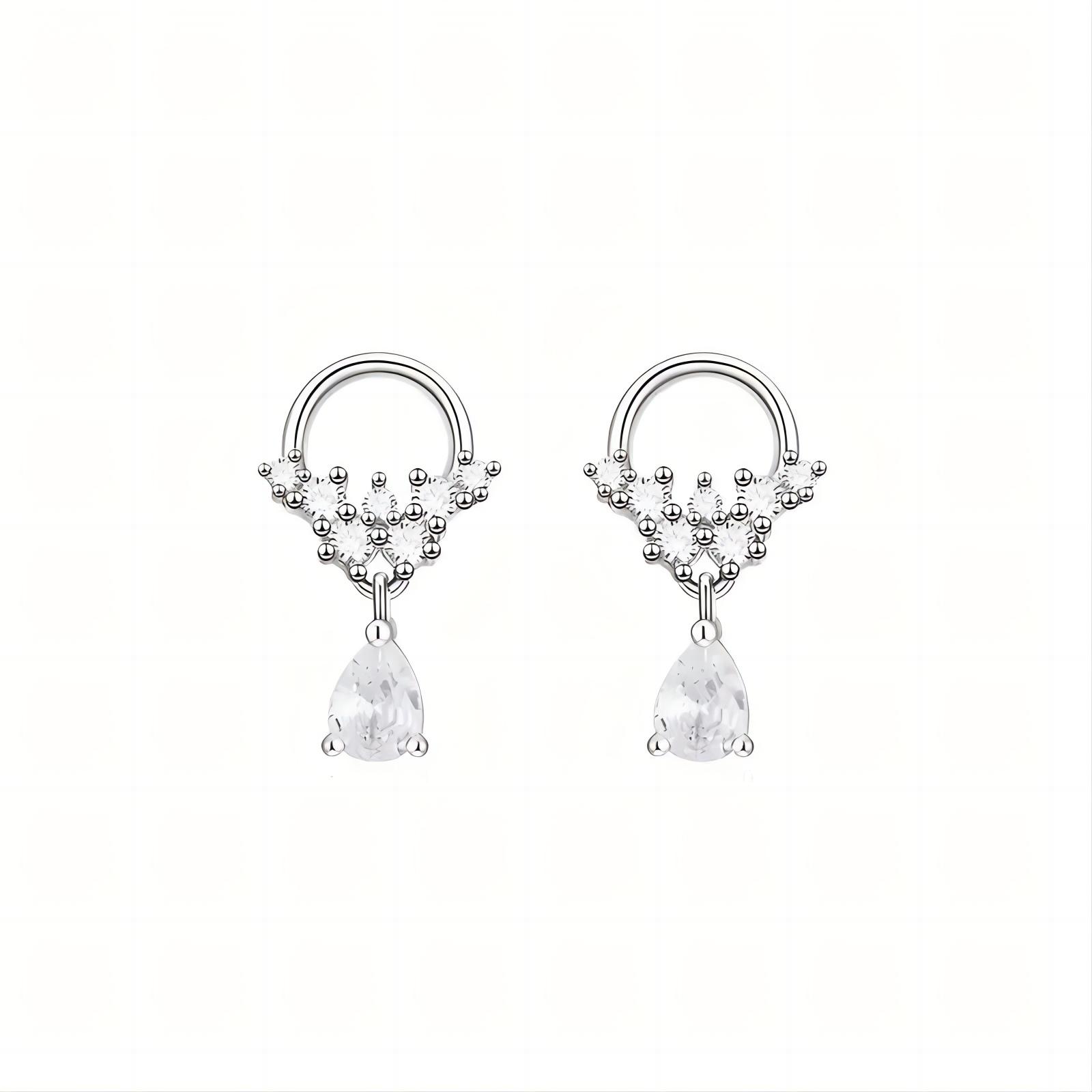 Fine Drop Earings for Women Tiny Cz Waterdrop Dangle Earrings 925 Sterling Silver Jewelry Hypoallergenic