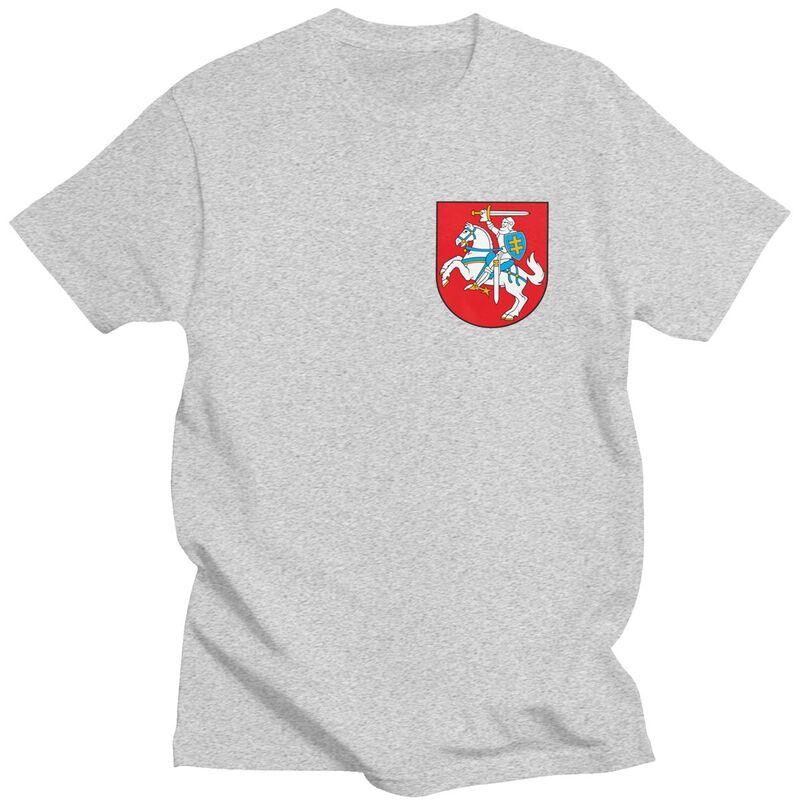 Custom Lietuva Lithuania Coat Of Arms T Shirt for Men Tshirt Leisure Tee Tshirt Loose Fit