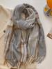 Plaid Long Scarf Winter Warm Imitation Cashmere Women Pashmina Foulard Bandana Scarves Female Luxury Hijab Tassel Shawl Wraps