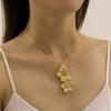 Fashion retro ins trend exaggerated multi-element metal tassel love flower peach heart lady item