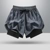 Men's Two-in-One Quick-Dry Running Shorts - Breathable, lightweight, and perfect for marathon training and beach sports.