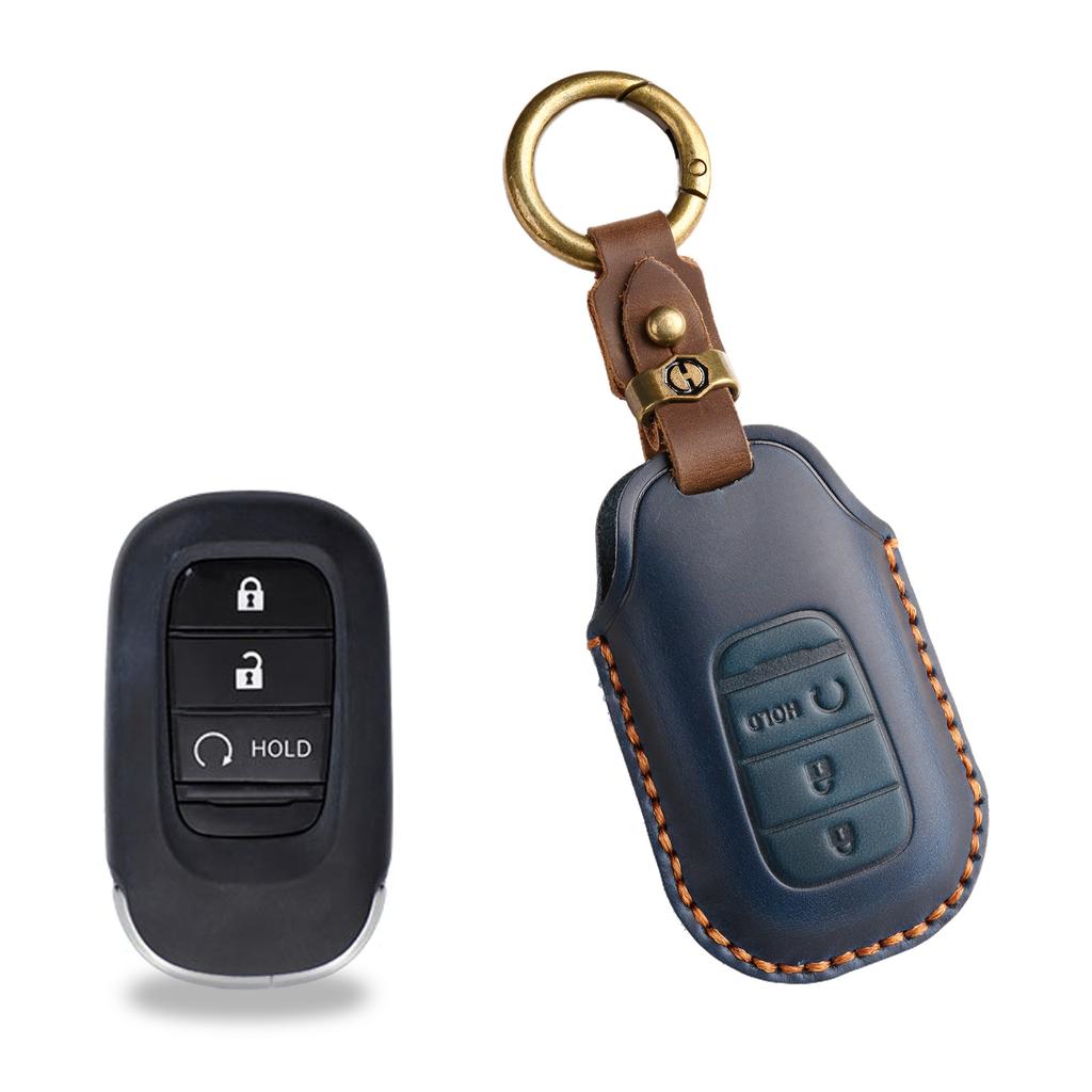 The New Retro Key Cover Is Suitable for The New Honda Accord Civic Handmade Leather Car Keychain.