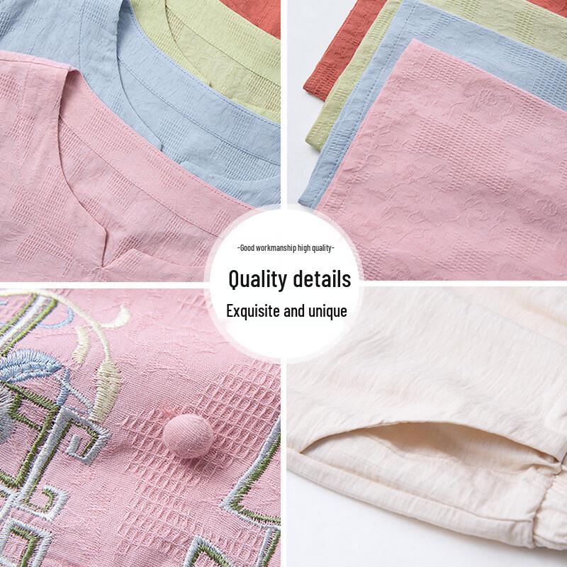 YUZHAOLIN Women's Two-Piece Seven-Quarter Sleeve Casual Outfit Y61K349