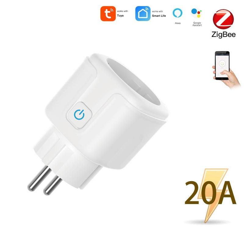 שקע חכם WiFi בתקן אירופאי – תואם בלוטות', אלקסה, נשלט אפליקציה עם ניטור צריכת חשמל.