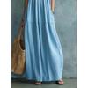 Women Summer Boho Spaghetti Strap Tiered Maxi Dress, Loose Flowy Pocket Solid Sundress, Lightweight Blend Fabric Casual Beach Resort Vacation Dress