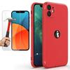 Case + Tempered Glass - E.F.CONNECTION - for iPhone 13 Pro Max - Red - Shockproof - Elegant