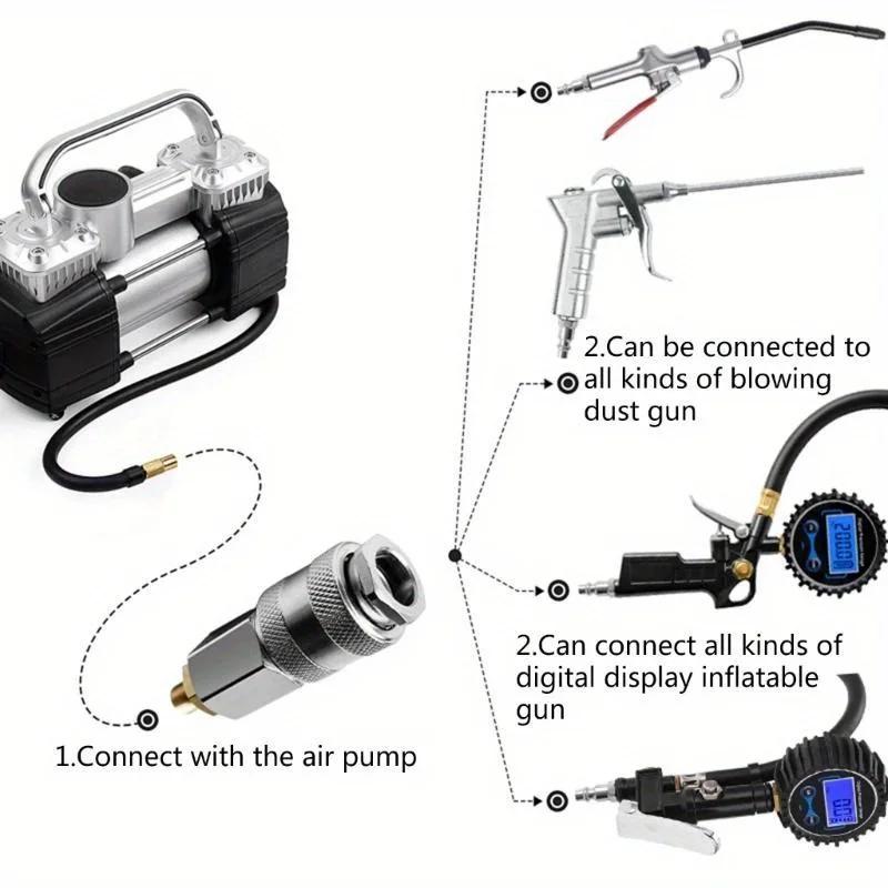 1Pc Car Tyre Wheel Inflatable Quick Connector Air Thread Nozzle Adapter Accessory Fast Conversion Head Clip Type Nozzle