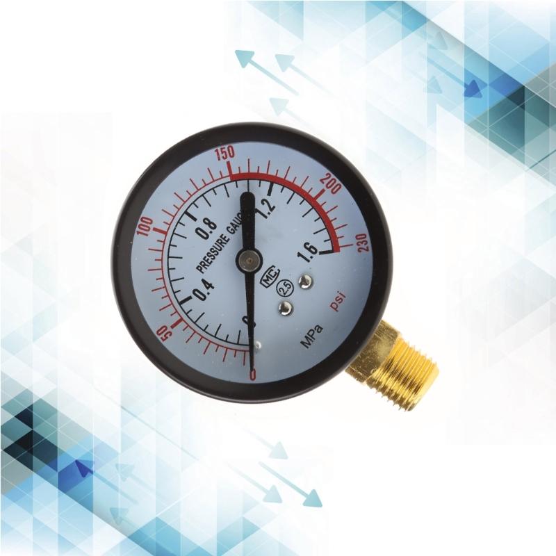 Pressure Gauge Iron/Plastic for Case Horizontal/Vertical Type Double Scale Gauge Air Compressor Gauge 3 Different Types