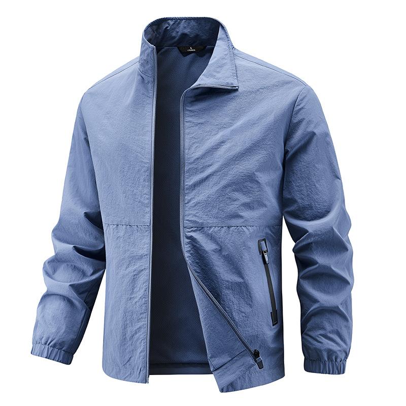 New Spring and Autumn Jacket Men's Top Large Size Men's Jacket Casual Stand-Up Collar Loose Sports Jacket