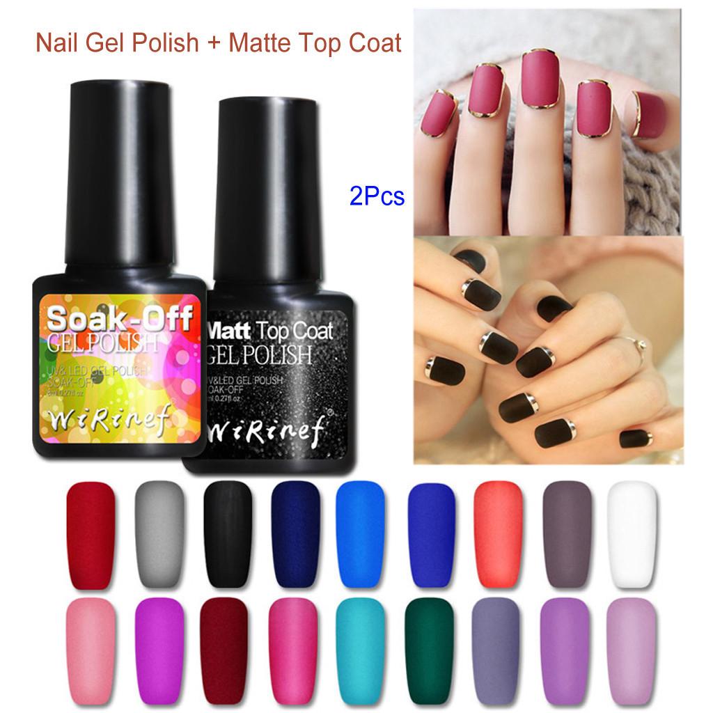 

2Pcs Long-Lasting Matt Top Coat Gel Polish Glue Temperament Finger Nail