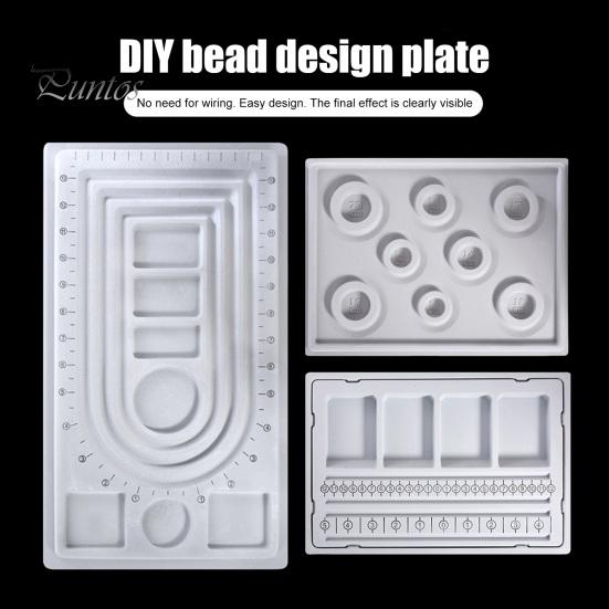 Non-slip Beading Board Bead Design DIY Jewelry Making Tray Flocked Organizer Tool for Necklace And Bracelet Beads Sorting Stringing Multi-groove