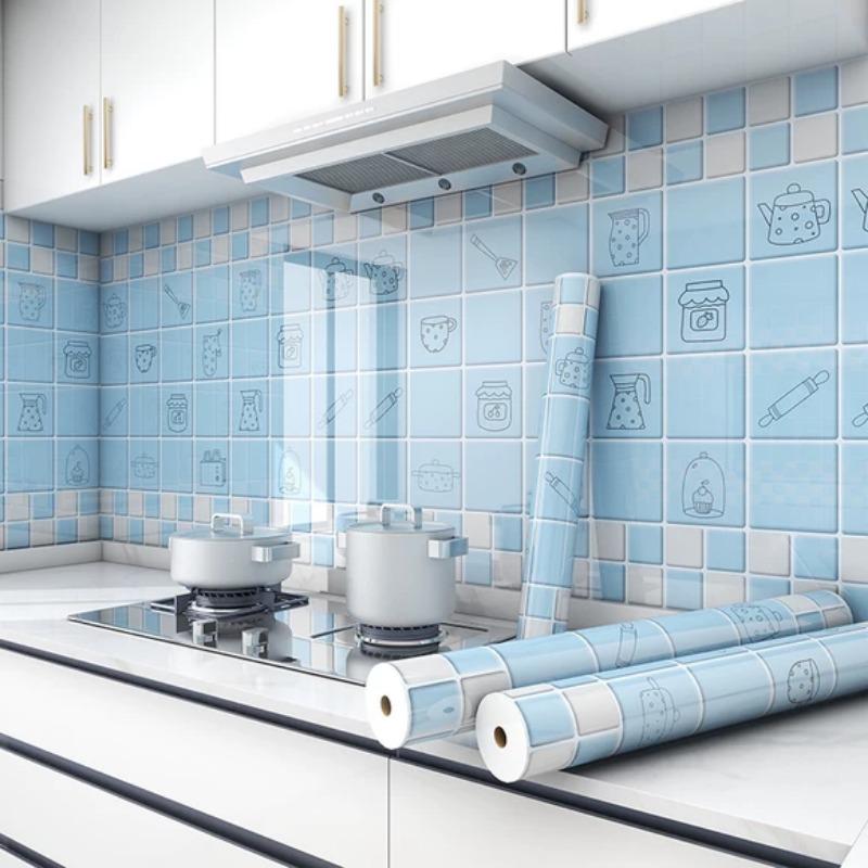 Kitchen Grease-Resistant Stickers, Waterproof Wallpaper, Heat-Resistant Marble Film, Moisture-Resistant Countertop Renovation Stickers