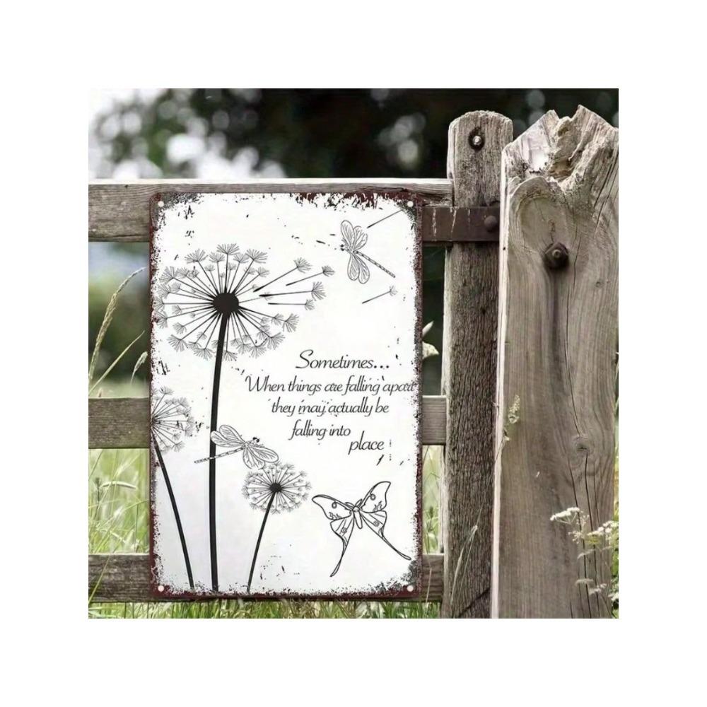 Vintage Rustic Farmhouse Metal Wall Sign 8x12 Inch Inspirational Quote Tin Plaque For Living Room Decor