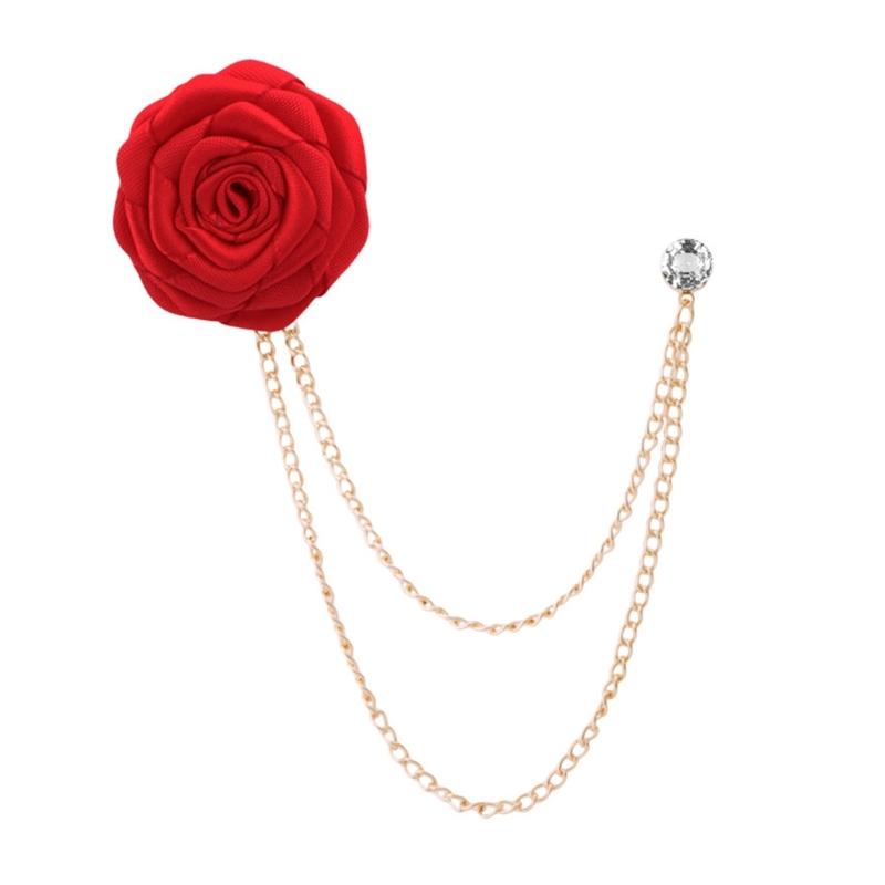 Bräutigam Hochzeit Anstecknadeln Stoffkunst Rose Anstecknadel Gut gestaltetes Abzeichen Quasten Kette Brust Anstecknadel Mode Abzeichen