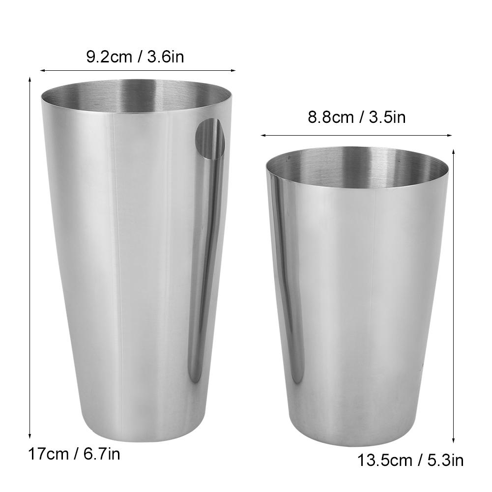 750ml550ml Stainless Steel Cocktail Shaker Cup Bar Bartender Beverage Mixing Tool Barware Set