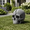 Broken Rebirth Sculpture Cracked Skull Garden Solar Light, Resin LED Statue Spooky Gothic Ornament Ornament, Halloween Decoration for Haunted