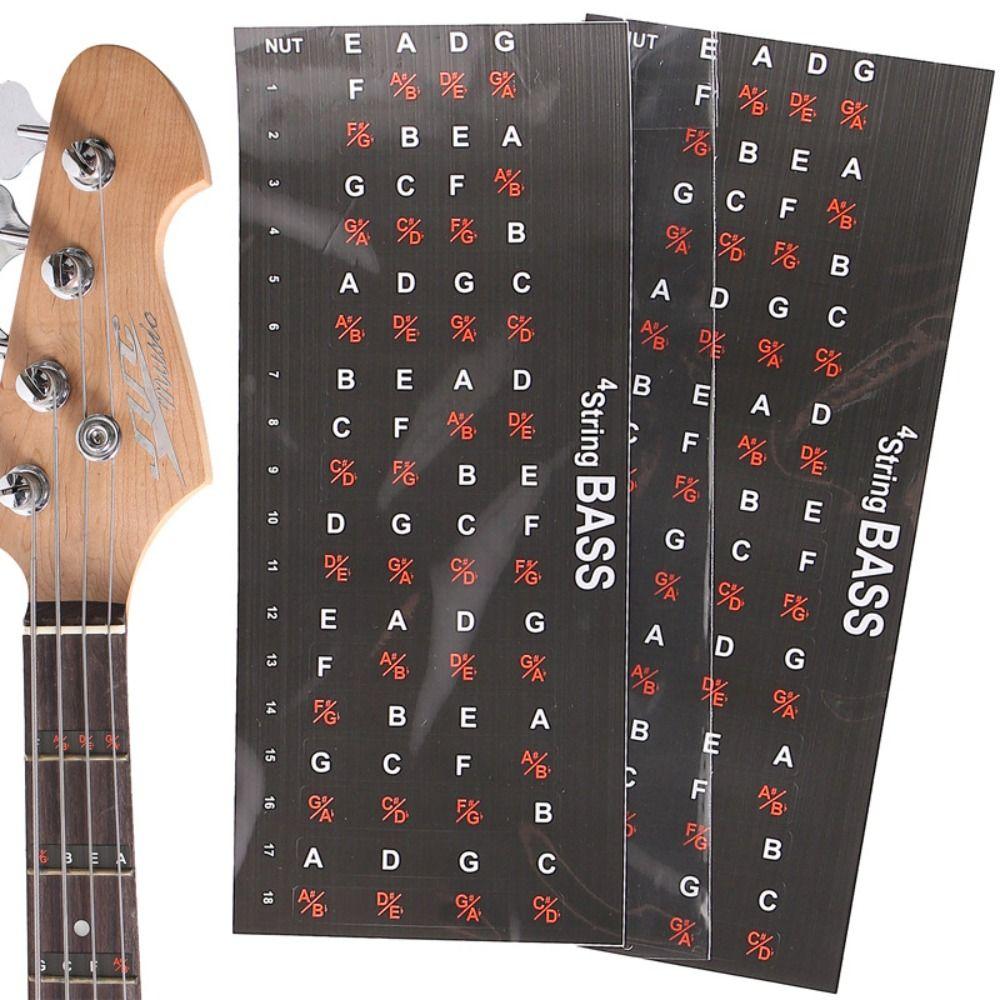Tone Guitar Fretboard Note Sticker Portable Guitar Chord Stickers  5-string Bass