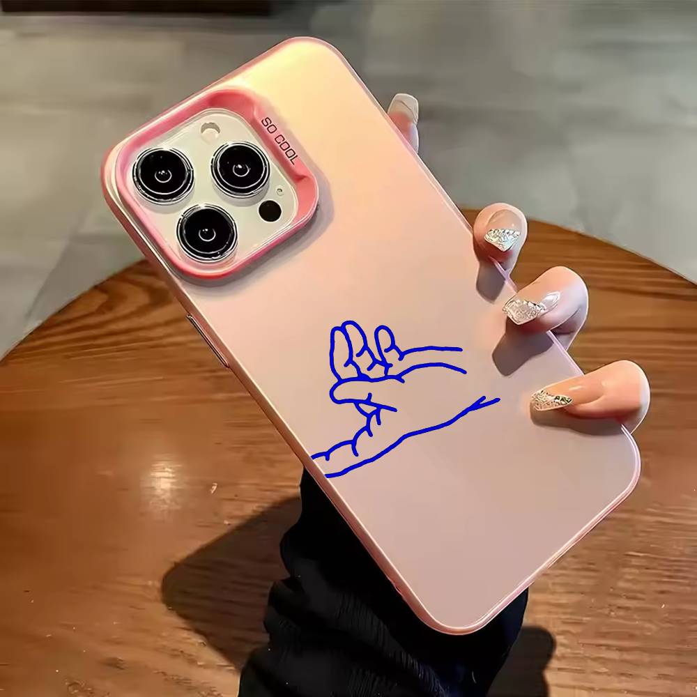 Hand in hand Loving couple Phone Case For iPhone 17 16 15 14 13 12 11 Pro Max Plus Silver candy Matte Cover