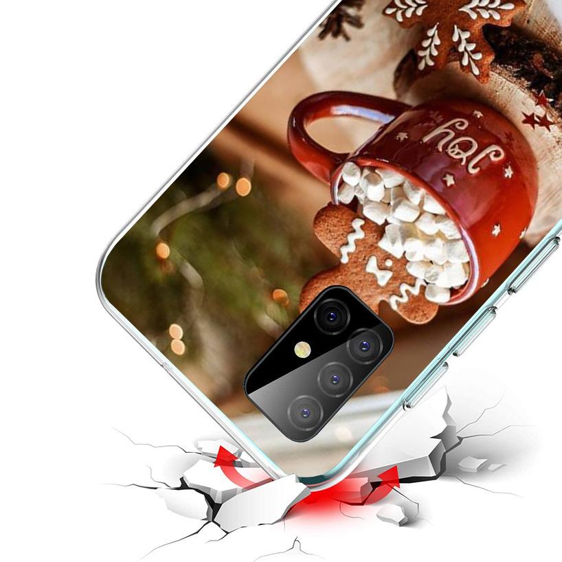 Winter Coffee Christmas Cover Phone Case For Samsung Galaxy A12 A22 A32 A52 A72 A02S Phone Case Note 20 Ultra 10 S10 Plus A51 A7