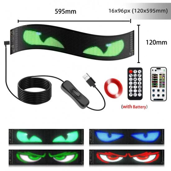 LED Devil Eye Light for Car Truck Windshield Animated LED Matrix Panel Sign Flexible Programmable Digital Display Light APP