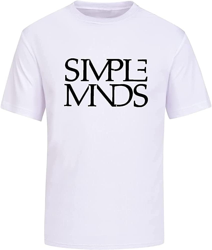 Simple Minds Mens Men T Shirt Fashion Cotton Top Graphic Unisex Basic Short Sleeve Cotton Casual Men T Shirt White Black XL L