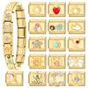 NEW Brilliant Zircon Love Heart Bow Starfish Flower Sun Italian Charm Links Fit 9mm Stainless Steel Bracelet Jewelry DIY Making