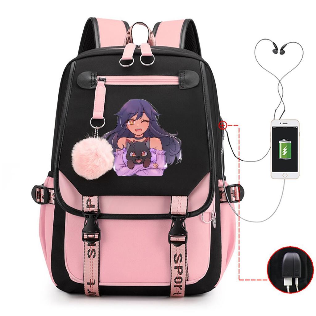 My World Harajuku Leisure Backpack Junior High School Student Elementary School Student Multifunctional USB School Bag Female
