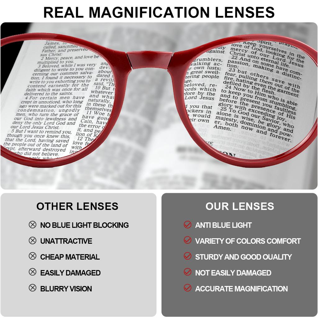 4PCS Folding Reading Glasses with Unisex Portable Lightweight Presbyopic Glasses Anti blue light Strength 1.0x ~ 3.0x