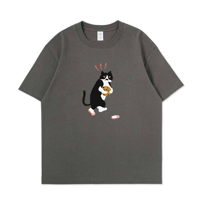 S1120693 Jugend-Kurzarm-T-Shirt mit Cartoon-Animal-Print-Top, Sommerkleidung