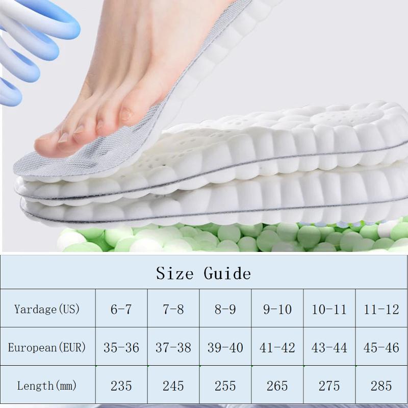 1 Pair Non Slip Insoles Arch Support Shoe Sole Memory Foam Soft Shoes Insole for Men Women Baskets Running Sports Shoe Pads