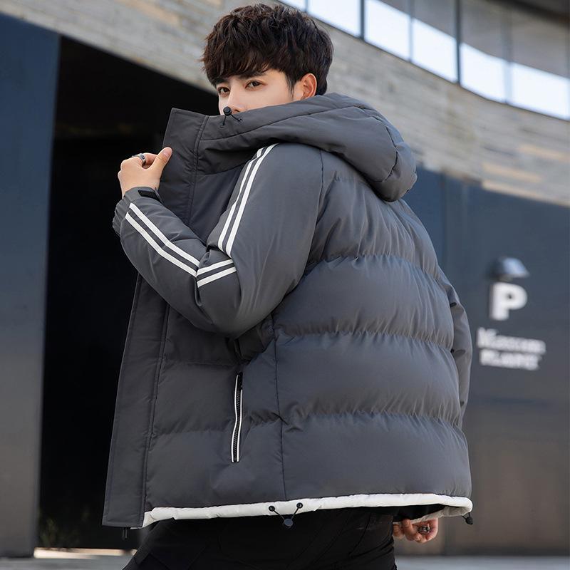 

Men s High-End Thickened Winter Cotton Jacket - Windproof, Warm, and Padded Coat 2XL сірий колір
