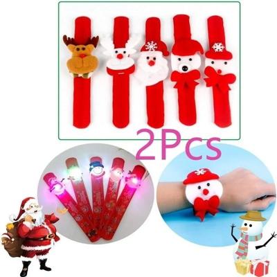 2Pcs New Christmas Decorations Children's Glow Racket Party Decorations Children's Toys Bracelet Racket Random Style