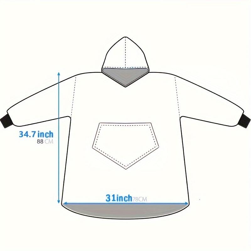Ultra Soft Cozy Oversized Hoodie Blanket - Reversible Wearable Sherpa Fleece Sweatshirt with Kangaroo Pocket, Machine Washable