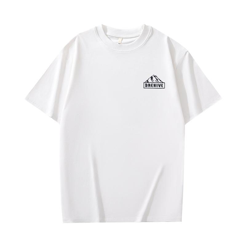 Pánské letní trendy značkové univerzální tričko s krátkým rukávem z čisté bavlny těžké gramáže základní tričko