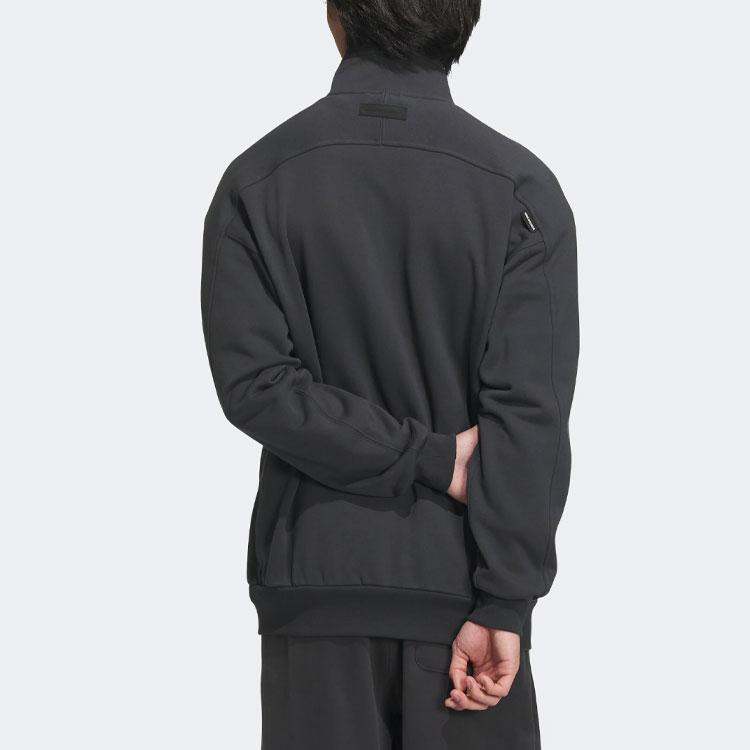 Adidas Pánská sportovní bunda Comfort s logem na zip, karbonově černá IK3464