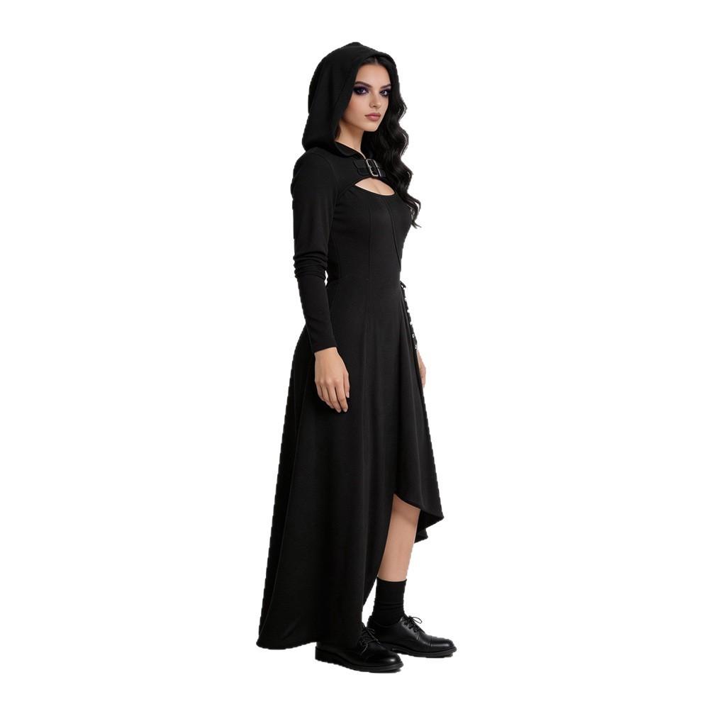 Gothic Fantasy Dress For Women Halloween Vampire Cosplay With Polyester Fabric For Stage Performance