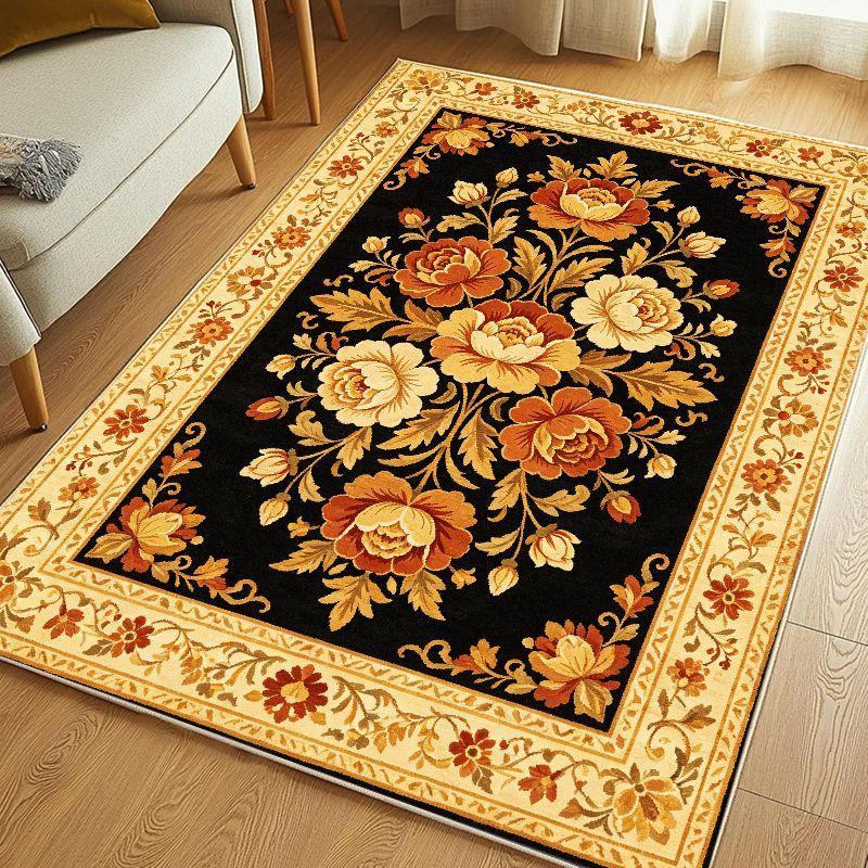 European Style Floral Carpet, Anti Slip And Anti Fouling Floor Mat Living Room Bedroom Study Retro Rural Style Home Decor