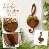 Rustikaler Metall Violinschlüssel Wandpflanzer Herzform Hängend Außen Innen Dekorativer Wandmontierter Blumentopfhalter für Sukkulentenpflanzen