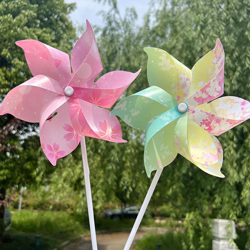 Rotating Colorful Flower Windmill Kids Pinwheels Toy Outdoor Toys Party Diy Bulk Garden Decor