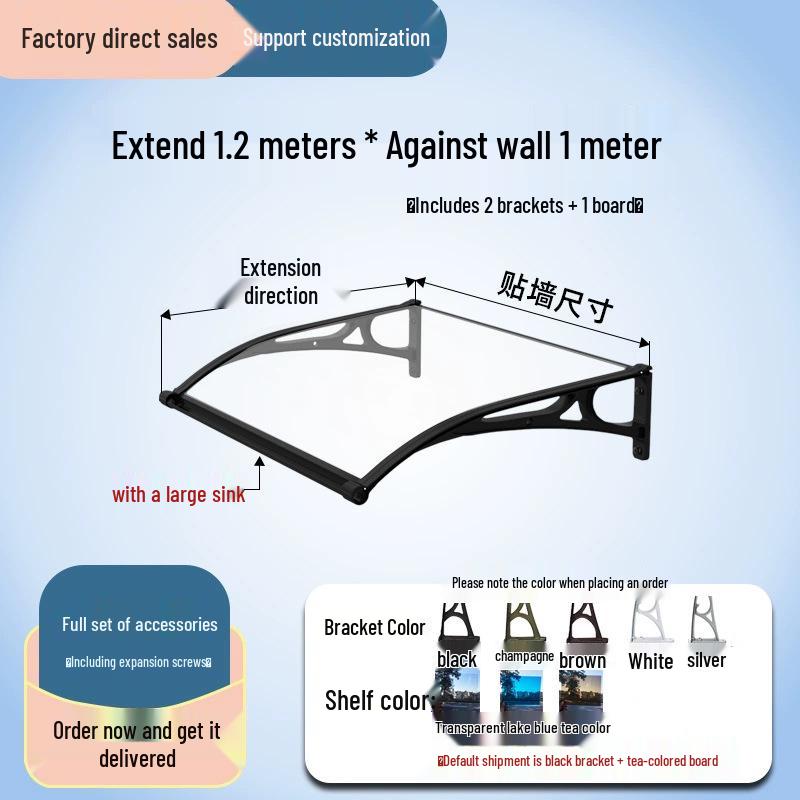 Aluminum Alloy Outdoor Sunshade & Rain Shield for Balcony Windows