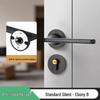 Universal Magnetic Black Bedroom Door Handle Lock - Silent, Solid Wood Design