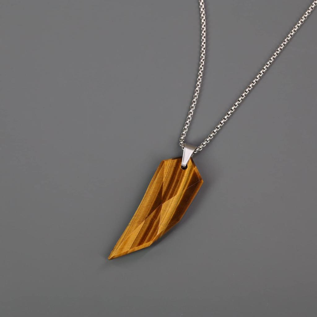 Tiger Eye Fang Lucky Charm Necklace for Men [COAI] Wolf's