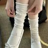 Ballet Style Bow Lolita Socks Children's Knee Over White Summer Anti Slip Calf Pile Socks New Fashion  Breathable Boneless Socks